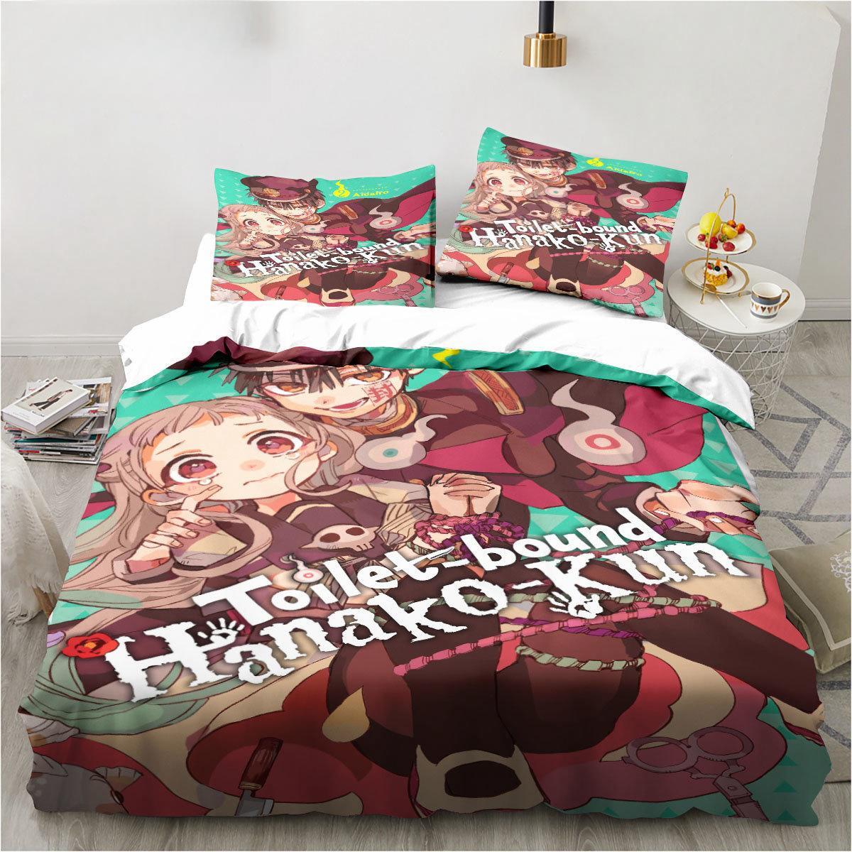 Linen Duvet Cover - Anime Toilet-Bound Hanako-kun Zestaw Pościeli Drukowany