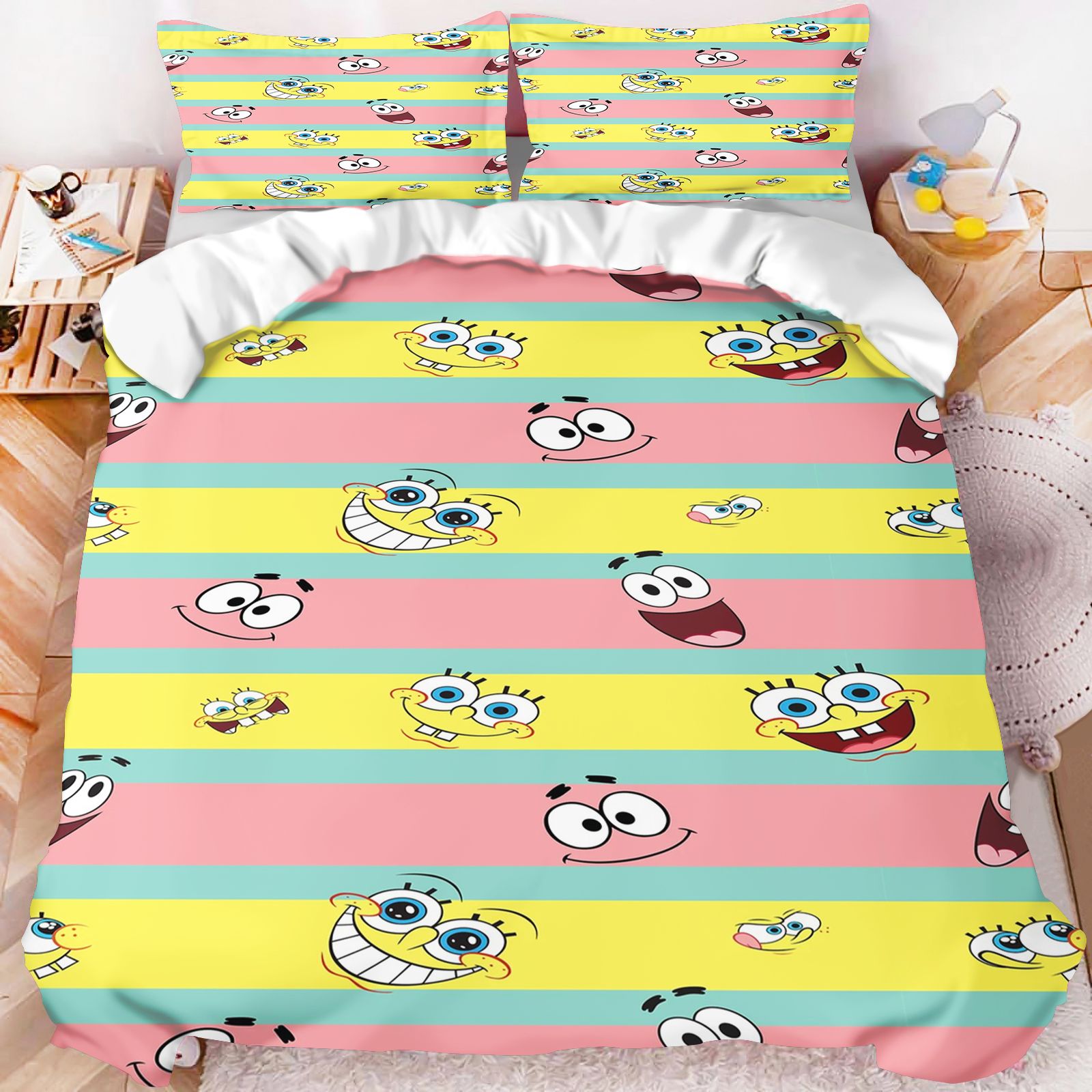 Pościel z motywem SpongeBob Sq – Linen Duvet Cover recenzja i cena